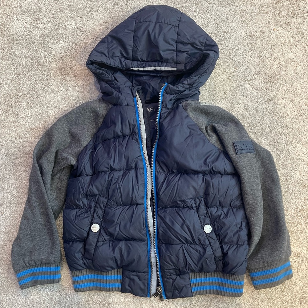 Michael Kors Gray and Navy Quilted Jacket
